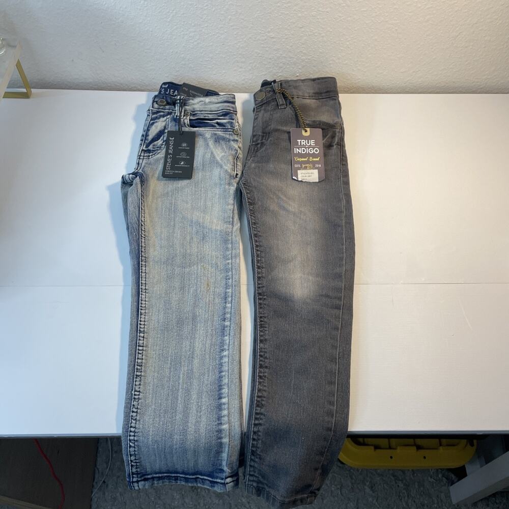 Boys Size 5 Jeans Lot NWT Steve's Jeans True Indigo Stretch Slim Fit Denim 2P